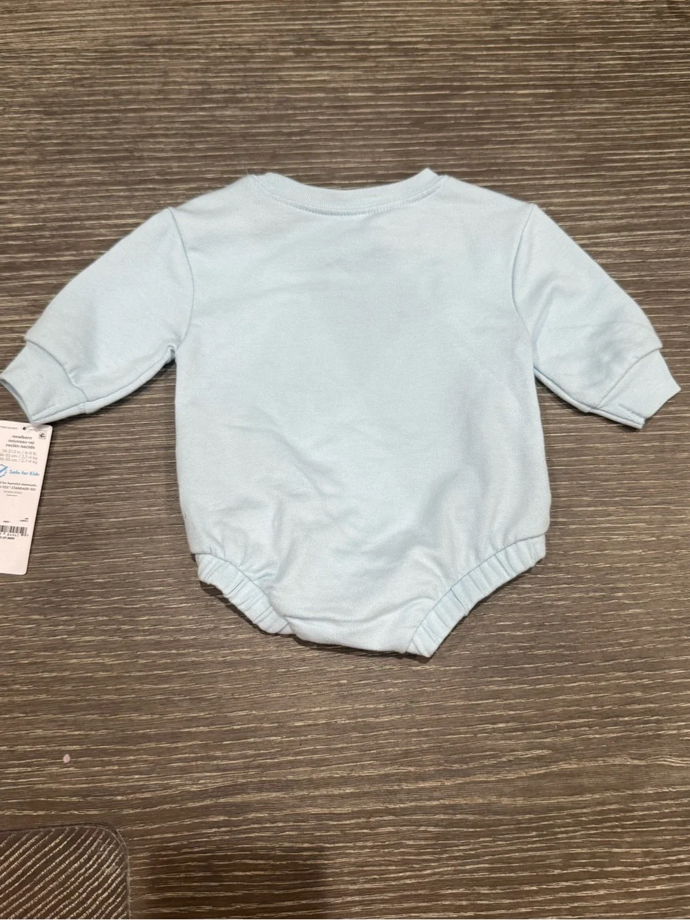 NWT Size Newborn Baby Blue Bunny Long-Sleeve Bodysuit